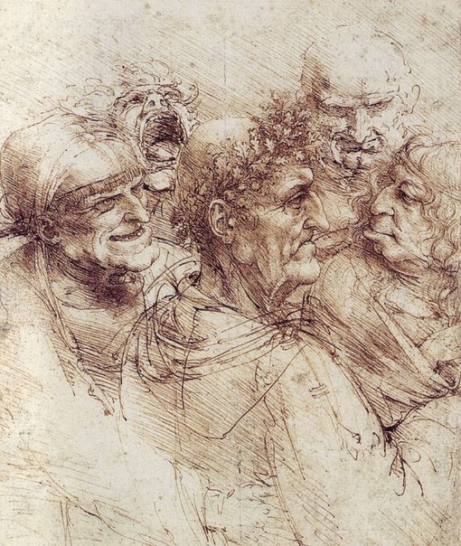Леонардо да Винчи «Пять типов характера» (1490)